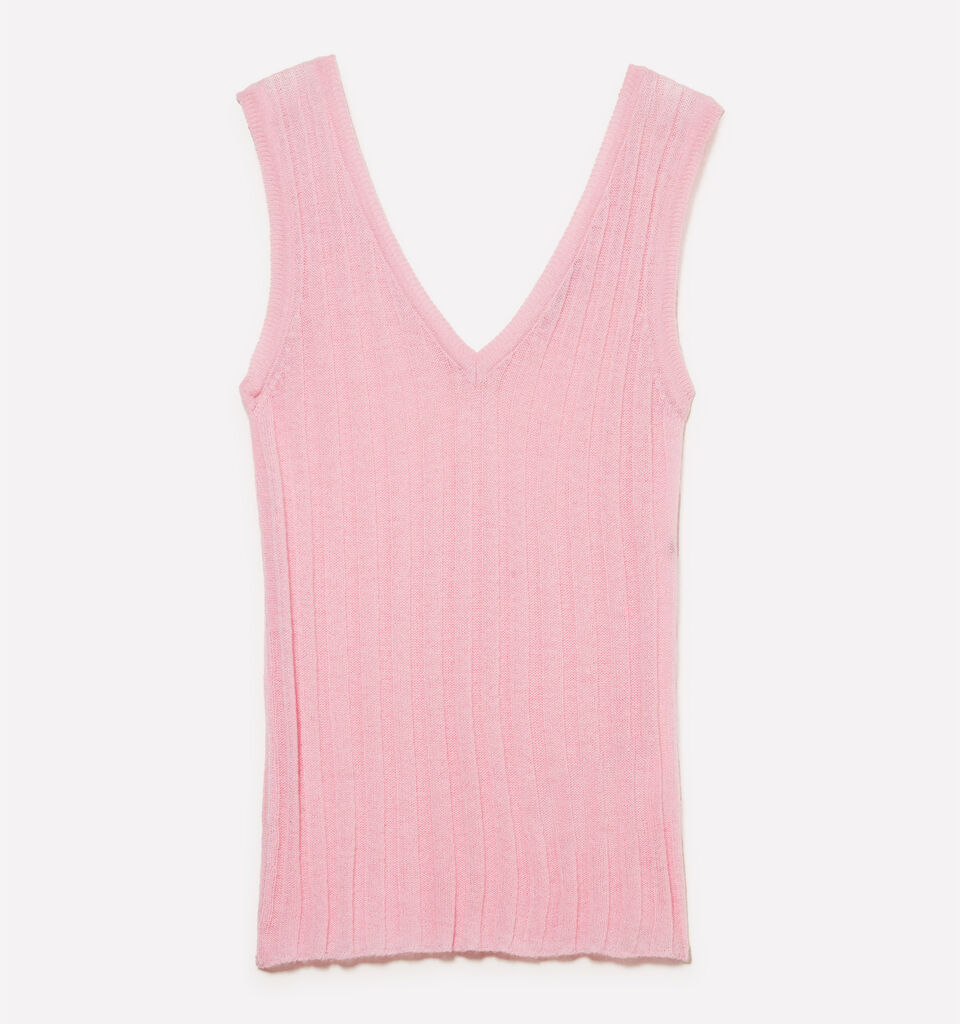 Pastellrosa gestricktes Tanktop - top für damen - Pink | Sisley image number 5